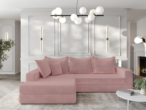 Fun Möbel Ecksofa Couchgarnitur Sofa Oskar (Altrosa, Seite Links) – Bild 4