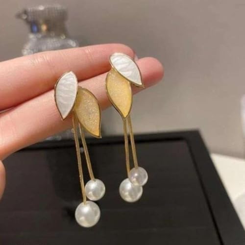 Image of Elegant Drop Pearlfect Earrings for Womens | Classic Pearl Dangle Jewelry