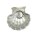 Concha metal plateado y óvalo de plata bilaminada de la Virgen de los Desamparados