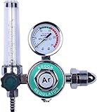 Argon Regulator With Flowmeter TIG Welder MIG Welding CO2 Regulator 0 to 30 L/MIN - 0 to 25 MPA Pressure Gauge CGA580 Inlet Connection Gas Welder Welding Regulator with Built-In Flow Meter