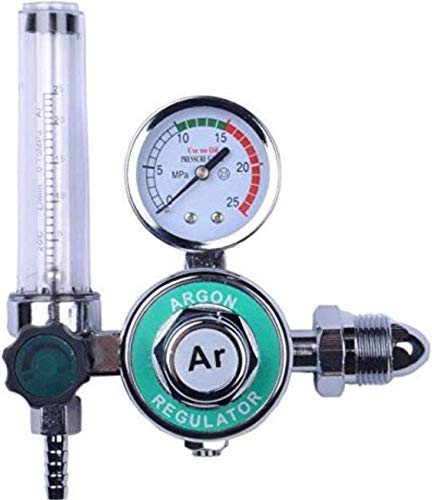 Argon Regulator with Flow Meter TIG Welder MIG Welding CO2 Regulator 0 to 30 L/MIN 0-25 MPA Pressure Gauge CGA580 Inlet Connection Gas Welding Regulator Built-in Flow Meter MDC99002
