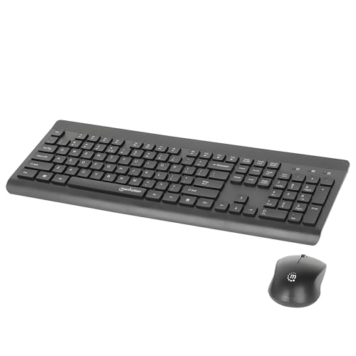 Image of Manhattan Wireless Keyboard and Mouse Combo Set - Full-Size, Quiet Typing, 1200 DPI Precision, Universal Compatibility, USB Receiver - 180771