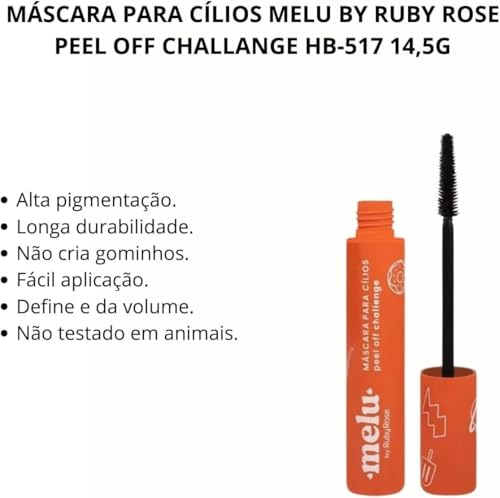 Máscara para Cílios Challenge Peel Off - Definição Perfeita, Alongamento Duradouro, Resistente à Águ