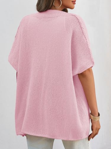 Image of Saodimallsu Womens Short Sleeve Cardigan Sweaters Button Down Lightweight Knit Cardigans