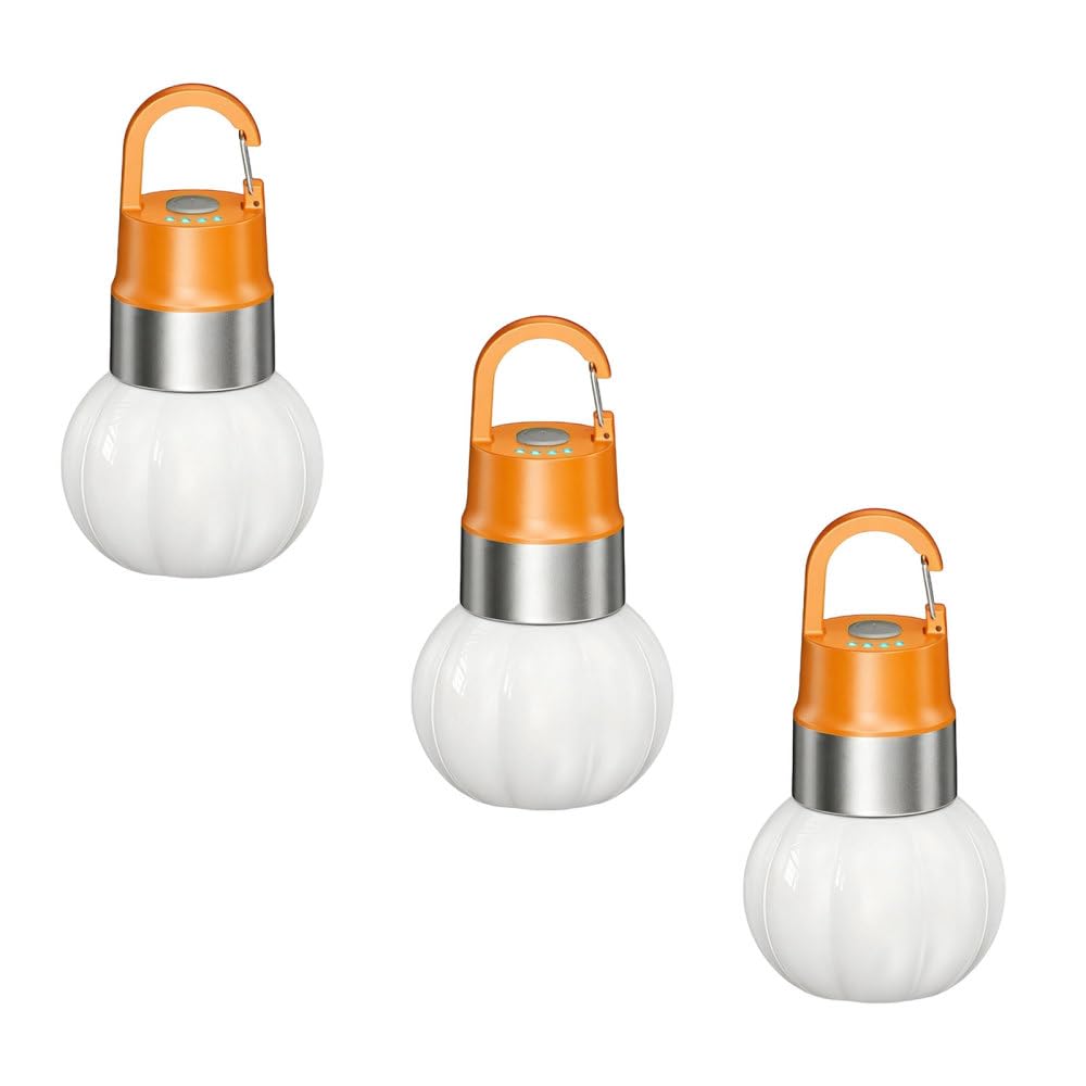 Camping Keychain Lights, 3Pcs Rechargeable Mini Tent Light with Hook