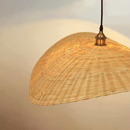 Lampe suspendue bambou éclairage doux pour chambre et plafond bas - 2