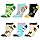 WeciBor Damen Lustige Bunte Sneaker Kurze Socken, 6 Paar Mehrfarbig Tier, Größe 35-38