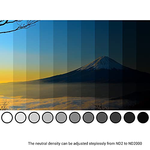 Profezzion 58Mm Variable Nd Filter Nd2-Nd2000 Variable Neutral Density Fader For Canon Eos Rebel T7 T6 T8I T7I T6I T6S Sl3 Sl2 4000D 2000D With Ef-S 18-55Mm Kit Lens & Other 58Mm Camera Lenses thumb #2