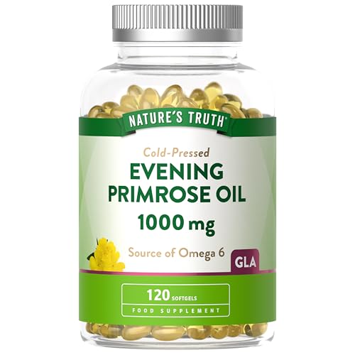 Evening Primrose Oil 1000mg | 120 Softgel Capsules | High Strength Omega 6 and GLA | Cold-Pressed | Natures Truth