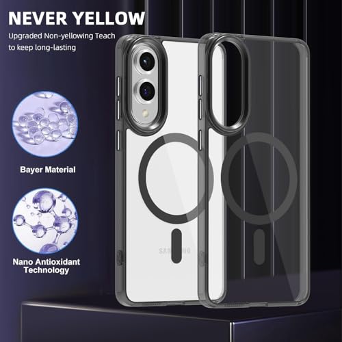 Image of Back Cover Case for Samsung Galaxy S25 Edge 5G | Back Cover with Mag-Safe | Transparent & Black Mobile Phone Back Cover for Samsung Galaxy S 25 Edge / S25 Edge | Anti Yellow TPU Back Cover
