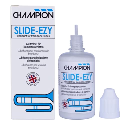 Champion Slide-Ezy Posaune Slide Cream Lubricant Lubricant Lubrication for Bb, Bb/F, Alto, and Brass Posaune Slides Odourless & Easy To Apply Posaune Instrument Lubrication Cream Made in UK (50ml)