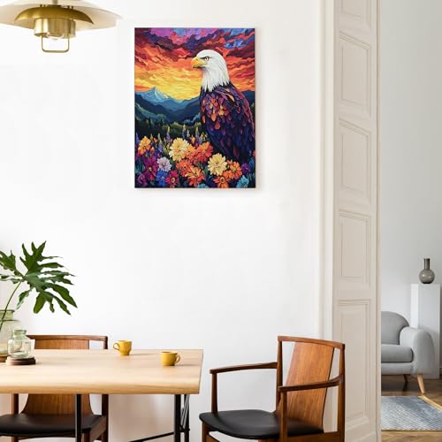 Lienzo floral de águila de 40x50 cm para dar vida y elegancia a tu sala de estar 5