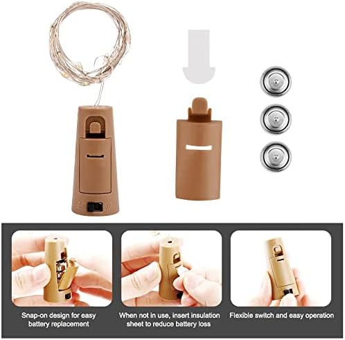 Gukasxi 16 Packs 2m 20 Led Wine Bottle Lights with Cork Bottle Stopper Lights Led Cork Lights for Bottles for Christmas Decor Party Table Decorations Girls Bedroom Decor (Multi-Colored)