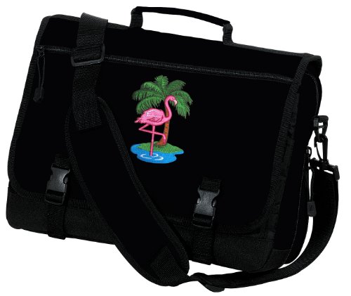 Pink Flamingo Laptop Bag Flamingos Computer Bag or Messenger Bag