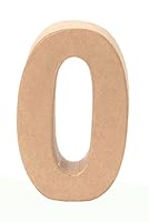 GLOREX 6 2029 140 - Papp - Zahl 0, aus brauner Pappe, ca. 17,5 X 5,5 cm groß, zum bemalen und bekleben, für Serviettentechnik und Décopatch, ideal als Dekoration