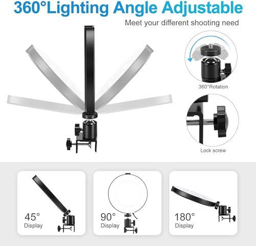 6\" LED Ring Light with Clamp Mount Desktop Light for Remote Meeting, YouTube, Selfie, Makeup, Live Streaming,Business Video Call