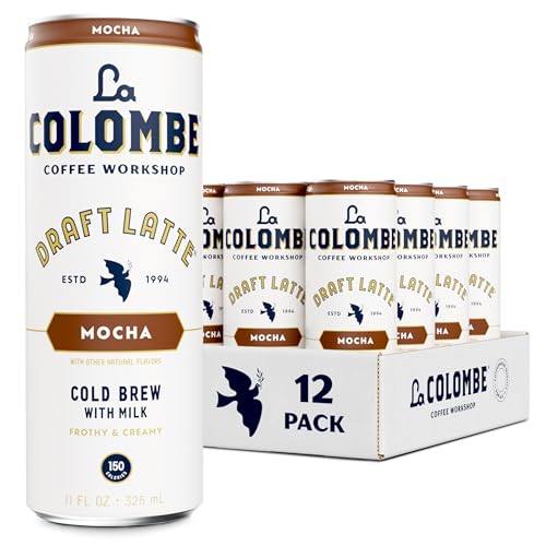 La Colombe Coffee, Mocha Draft Latte, 11 fl oz Cans (Pack of 12), Coffeehouse Quality Cold Brew, Specialty Grade Coffee Beans, Ready-to-Drink On-the-Go