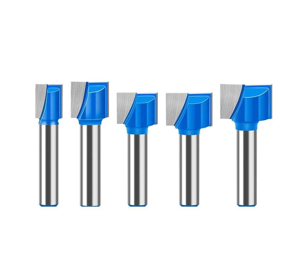 1/4/5/17 szt. 8 mm frez do rowkowania frez do drewna zestaw narzędzi do obróbki drewna frez do czyszczenia dna do drewna 10-32 mm(5Pcs-2 8mm Shank)