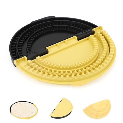 Sinbana - 3-in-1 Tortilla Sealer 4/6/8" Detachable Adjustable Crimper Maker Folder Crimp It for Burrito Pasties Dumpling Sandwich Taco Toast Quesadilla Chapati Empanada Kitchen Accessories Suppies Essentials