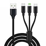 3 en 1 Multi Cable de Carga, Nylon Multi USB Cargador Cable Múltiples Micro USB Tipo C compatibles con dispositivos iOS/Android
