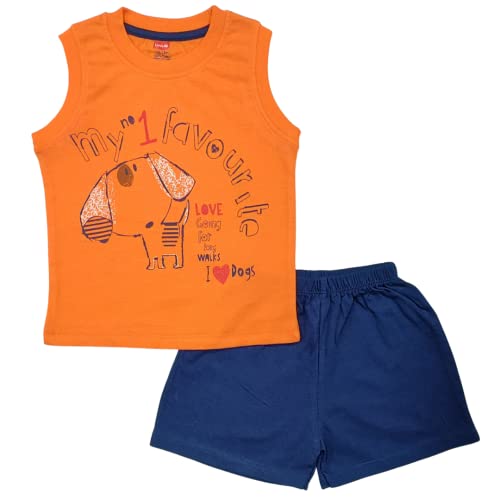 LuvLap Boys Sleeveless T-Shirt & Shorts Set,