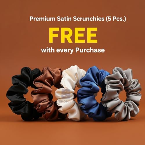 Image of Satin Pillow Covers for Hair and Skin Set of 2 with 5 Scrunchies I Satin Pillow case I Silk Pillow Cover I Silk Pillow case I Women Gift Items (Purple + Cap)