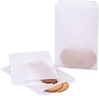 Vista 1 de Quotidian Bolsas de Sándwich de Papel Glassine Encerado Grandes y Planas Blancas de 6" x 9" (15 x 22.8cm) Paquete de 100 – Comestibles Aperitivos