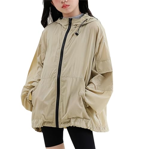 Joe Wenko Girls UPF50+ Sun Protection Jacket Lightweight Casual Athletic Shirt, 4-14 Years