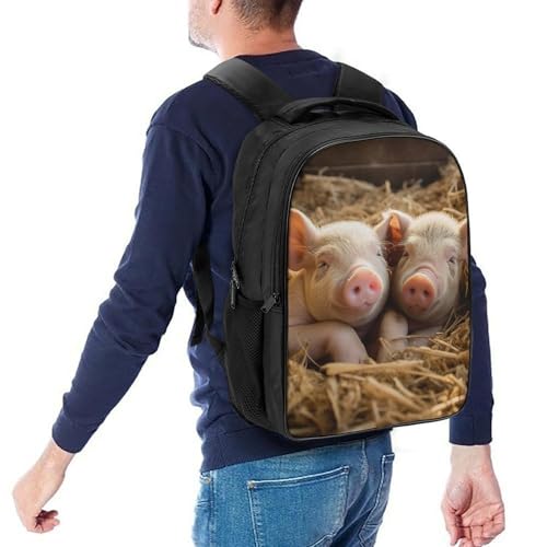 Pigs Black Backpacks for Women 16 Inch Laptop Backpack Casual Daypack Waterproof Travel Rucksack College Bag Lightweight Bookbag for Business Hiking Camping3