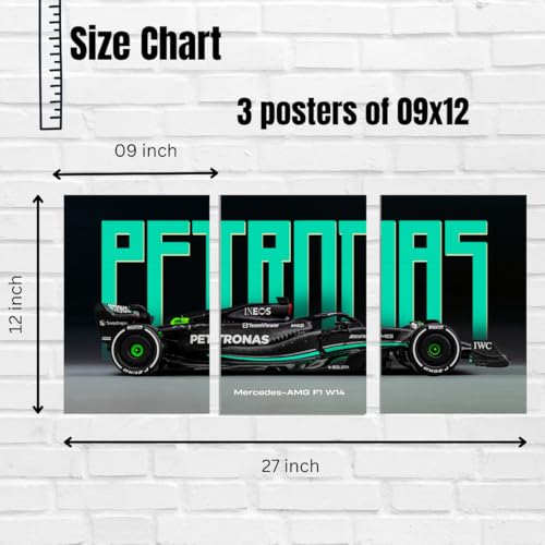 Image of Good Hope Petronas Formula 1 car Split poster, car wall art, man cave decor, Porsche 911 poster, luxury sports, gift for F1 Racing lovers, automotive art, Poster wall decor,