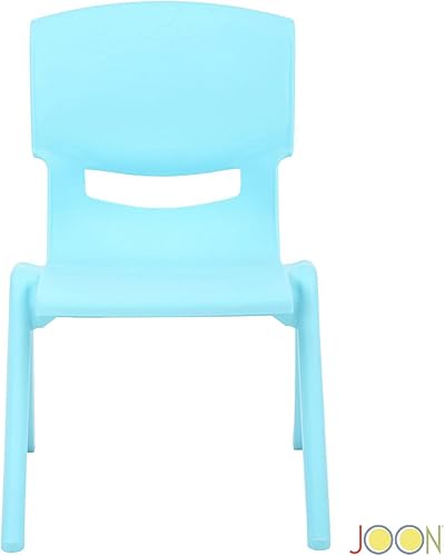 Miniatura 4 de JOON Paquete de 2 sillas apilables de plástico para niños, 20.8 x 12.5 pulgadas, los juegos de sillas perfectos para salas de juegos, escuelas,