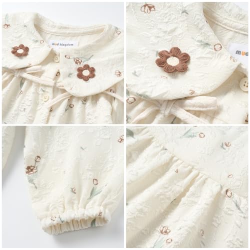 Image of Mud Kingdom Girls Blouse Shirts Spring Fall Long Sleeve Button-Down Top Ruffle Collar