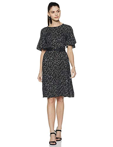 Image of Sera Women's Blue Fleared Sleeves A-line Dress