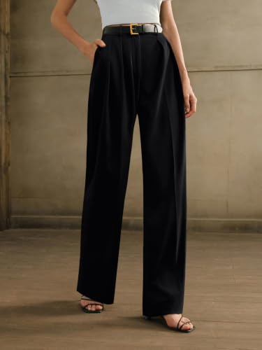 Image of GRECIILOOKS Trousers for Woman | Womens High Rise High Waist Flared Korean Style | Formal Pant for Women Office Wear| Track Pants for Womans Elegant for College & Events (Available in Plus Size)