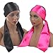 XTREND 2Pcs Satin Edge Scarves for Wig 58 Inch Women's Laying Scarf for Lace Wig Non Slip Hair Wrap Wigs Grip Band for Yoga, Makeup, Facial, Sport (1pc Pink#+1pc Black#)