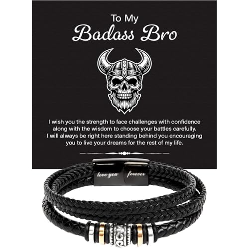 Image of To My Brother Bracelet, Bracelet for Brother from Sister, Gifts from Mom and Dad, Birthday Gift with Message Card and Box