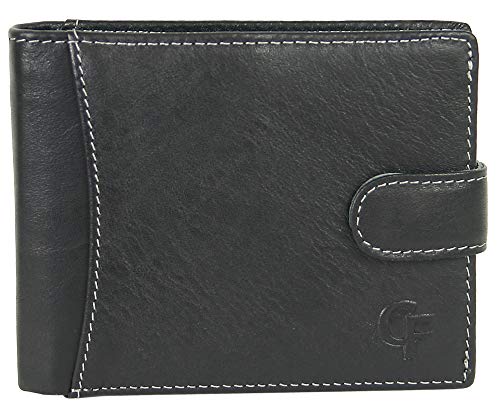 Portefeuille cuir homme anti-RFID fermeture intégrale grand format