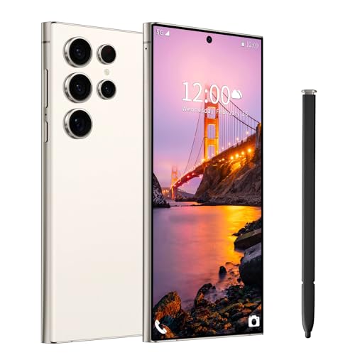 I24 Ultra Unlocked Phone,Built in Pen The Phone,Smartphone Battery 6800mAh 6.8" HD Screen,Android 14 16+512GB with 128GB Memory Card Cell Phone,5G/Face ID/Fingerprint Lock/GPS (White, 16+512GB)