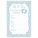 Blue Baby Feet - Boy Baby Shower Invitations - Fill In Style (20 Count) With Envelopes