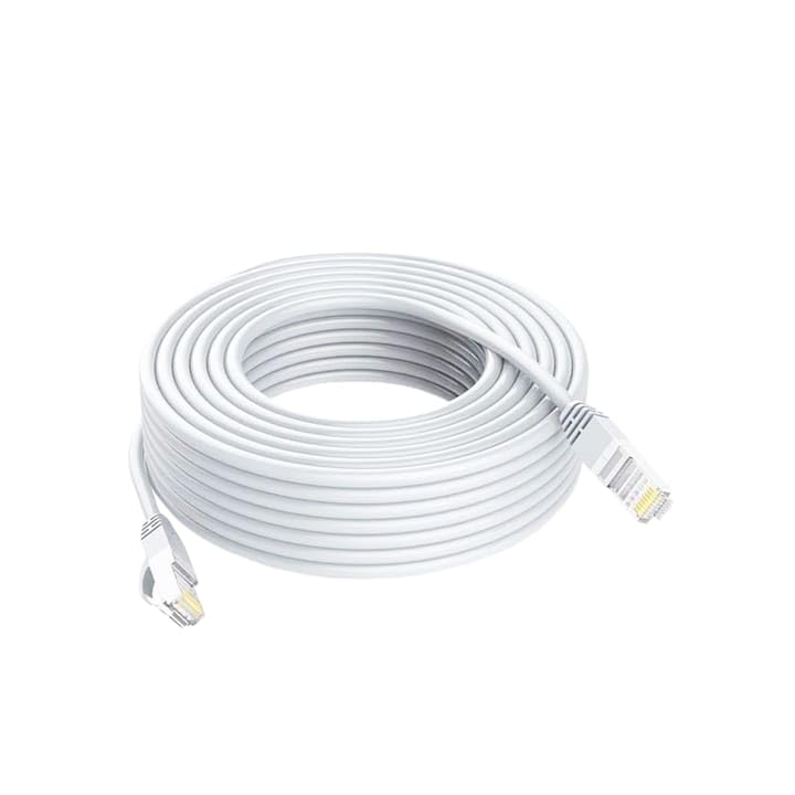 CHIKOOL Cat6 RJ45 Ethernet High Speed Cable 5M White Color Upto 10 Gigabit Speed UTP LAN Network Modem router Gaming Cable Personal Computer Laptop Internet Cable Upto 550MHZ Patch Cord