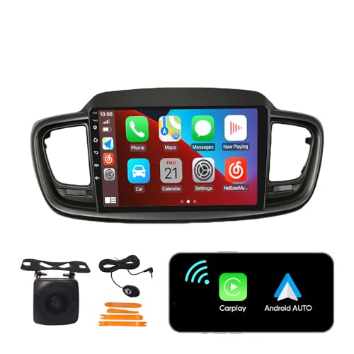 [2G+32G] 10" Carplay Android Auto Touchscreen Autoradio Car Stereo GPS Navigation FM Radio Head Unit WiFi Mirror Link Multimedia Player GPS Radio DSP Forkia forSORENTO 2014-2017