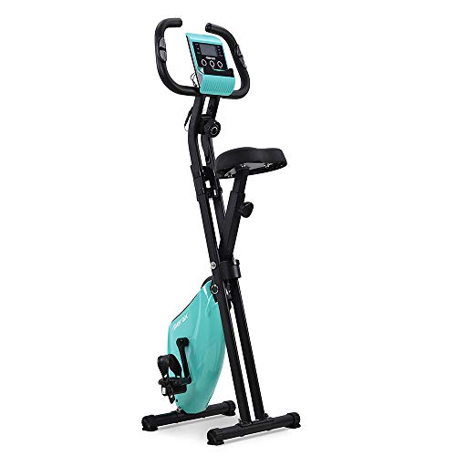 Bicicleta Estática Plegable Ajustable Bicicleta Fitness Pantalla LCD, Bicicleta de Ejercicios Aeróbicos Sport para Interiores Entrenamiento Ejercicios Cardiovasculares [EU Stock]