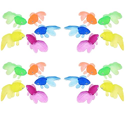 Adorno Peces Movimiento Peces De Colores Artificiales Animales Peces Flotantes Plástico Adorno Pez De Silicona Artificial Peces Artificiales Movimiento Simulación Goma Dorado Peces Realistas Plástico Cover