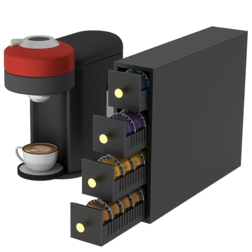 Suli Tiroir porte-dosettes, organiseur de dosettes de café pour comptoir pour dosettes, cuisine, dortoir, bar à café, grande capacité de 72 dosettes,...