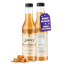 Javvy Sugar Free Coffee Syrup Flavored Syrups for Drinks, Zero Calorie Coffee Flavoring Syrup, Caramel, 1 Pack