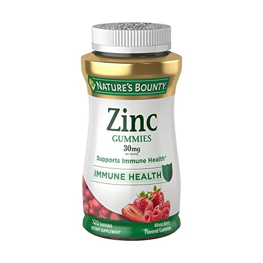 Nature's Bounty Zinc Gummies, Immune Support Gummies, Supports Skin & Antioxidant Health, Mixed Berry, 30mg, 120 Count
