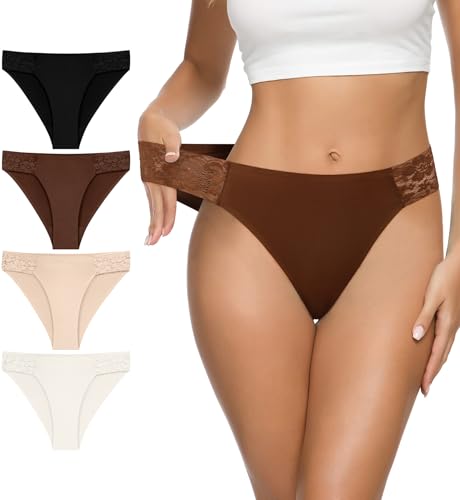 Image of Eiggam Women's Cotton Bikini Panties,High-Cut Full Coverage Stretch Cool Underwear for Women