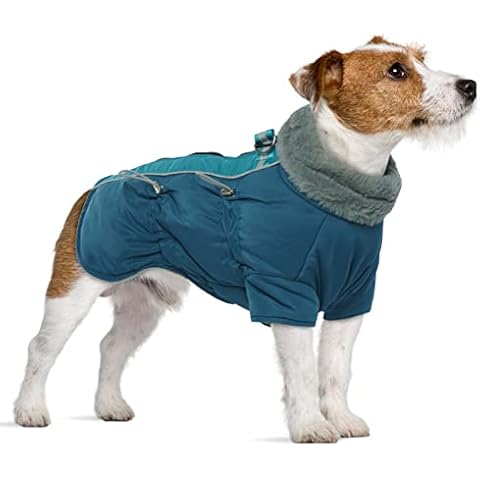 Hundemantel,Hundemantel Winter Winddichter wasserdichter mit Reflektierender Streifen Geschirr Bauchschutz kuschelige Kleidung bei kaltem Wetter Cover