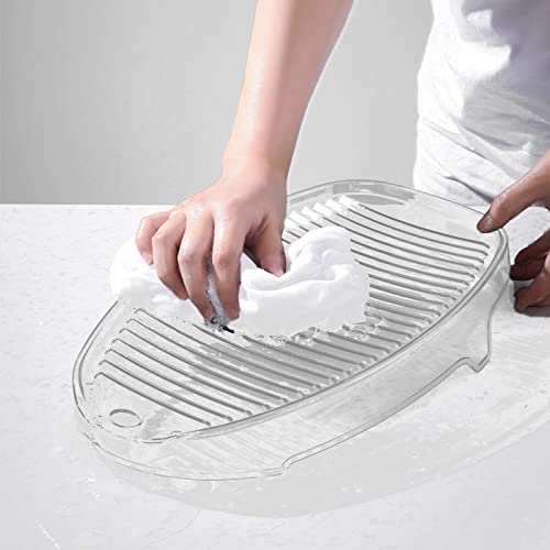 figatia Tábua de Lavar, Tábua de Lavar Portátil Transparente para Roupas íntimas para Lavar, Branco