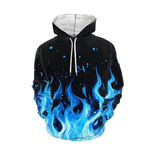 Image of Forchrinse Green Palm Tree Sea Beach Mens Hoodies Pullover Long Sleeve Fleece Hoodie Cozy Sport Casual Outwear